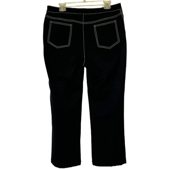 St John Sport Black White Stitches Stretch Jeans Pants - Picture 2 of 10
